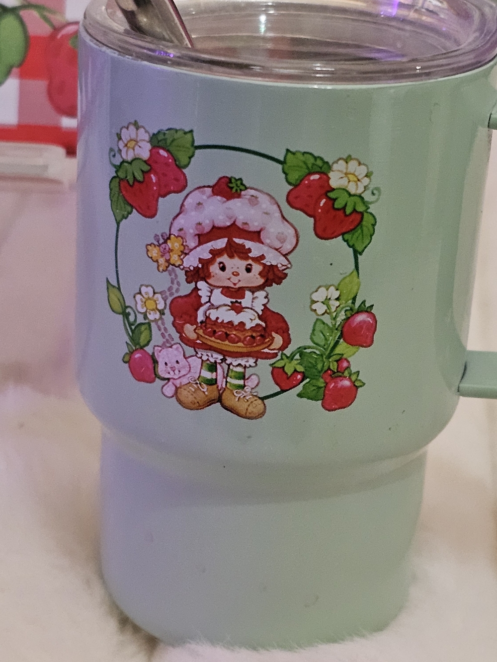 Strawberry Shortcake Eyeshadow Palatte/Mini Metal Tumbler w/Metal Straw - Picture 13 of 16
